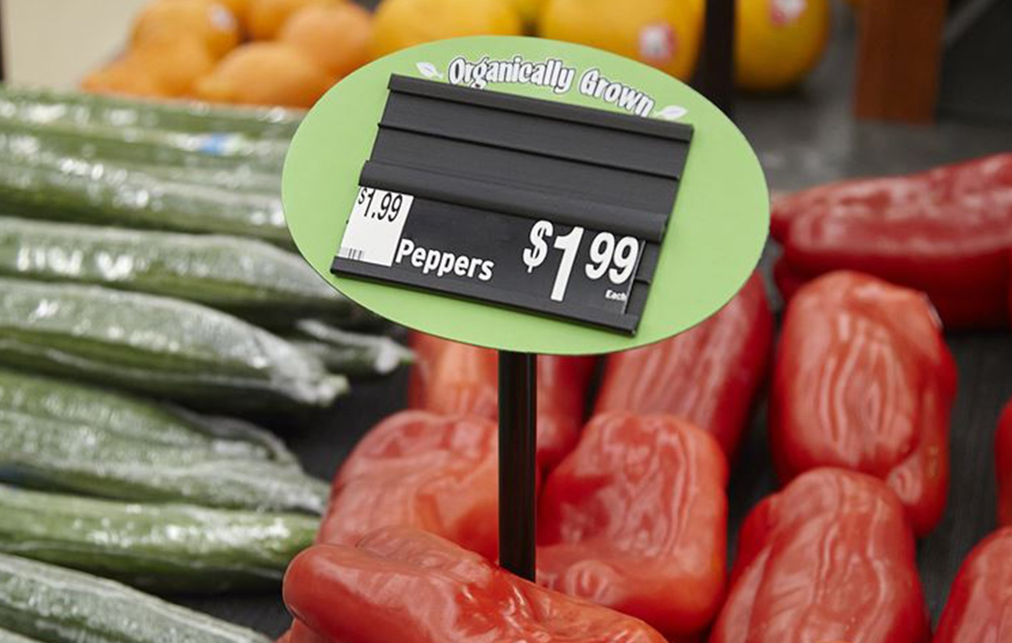 Sign and Literature Holder for Grocery Store Display Solutions